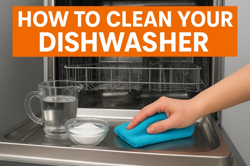 Cleaning dishwasher in 7 steps